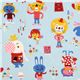 blue circus animals Japanese Kokka Fabric Trefle 1
