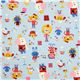 blue circus animals Japanese Kokka Fabric Trefle 2