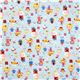 blue circus animals Japanese Kokka Fabric Trefle 3