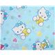blue cute fabric with Hello Kitty and teddy bear 2