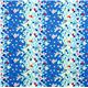 blue echino canvas fabric leaves & birds from Japan 2