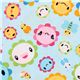 blue fabric funny flowers Toyland Robert Kaufman 1