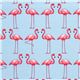 blue fabric with pink flamingos by Michael Miller  1