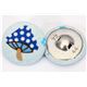 blue fly agaric button light blue Kokka fabric button 2
