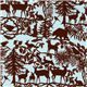 blue forest animals fabric Into The Woods USA designer 1