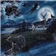 blue night landscape fabric deer bear Robert Kaufman 1