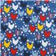 blauer Bio-Stoff mit Huhn & Blumen von Robert Kaufman 2