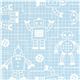 blue organic fabric with robots par Robert Kaufman 1