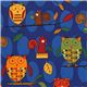 blue owls squirrel fabric Robert Kaufman 1
