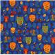 blue owls squirrel fabric Robert Kaufman 2
