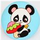 blue panda button big mushroom Japanese fabric button 1