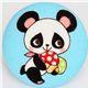 blue panda button colourful fly agarics Japan fabric 1