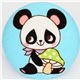 blue panda button fly agaric Japanese fabric button 1