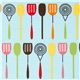 blue retro fabric kitchen utensils by Robert Kaufman 1