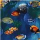 blue tropical fishes fabric corals Robert Kaufman 1
