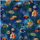 blue tropical fishes fabric corals Robert Kaufman 2