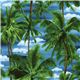 blue tropical palm trees fabric Robert Kaufman 1