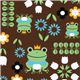 brown Frog Prince Kokka oxford fabric flower from Japan 1