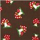 brown Kokka oxford fabric with toadstools from Japan 1