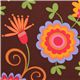 brown Michael Miller fabric Dancing Flowers 1