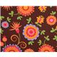 brown Michael Miller fabric Dancing Flowers 2