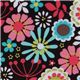 brown Michael Miller fabric Lazy Daisy turquoise flower 1