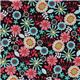 brown Michael Miller fabric Lazy Daisy turquoise flower 2