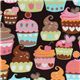 brauner Michael Miller Stoff Sweet Treats Törtchen 1