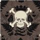 brown Michael Miller fabric skulls crown Skully 1