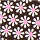 brown Michael Miller fabric white-pink daisy 1