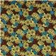 brown Michael Miller fabric with flower ornaments 2