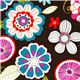 brown Michael Miller fabric with flowers & birds 1