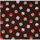 brown cupcakes fabric sprinkles Robert Kaufman kawaii 2