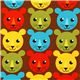 brown fabric with colourful tigers par Robert Kaufman 1