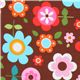 brown flannel fabric flowers Robert Kaufman kawaii 1