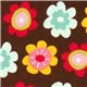 brown flannel fabric with flowers by Robert Kaufman 1