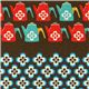 canvas retro fabric with coffee pots & flowers by Kokka 1