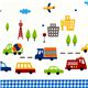cars airplanes fire engine fabric for boys by Kokka 1