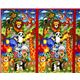 farbiger Designer Stoff mit lustigen Zoo Tieren 2