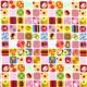 colourful kawaii fabric panda bears Japanese symbols 2