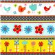 bunter Streifen Flanellstoff V�gel & Blumen Robert Kaufman 2