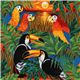 colourful tropical birds fabric parrot Robert Kaufman 1