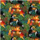 colourful tropical birds fabric parrot Robert Kaufman 2