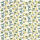 cream birch organic fabric with green mopeds 2