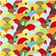 country housel fabric with colourful hills by Robert Kaufman 2