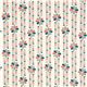 cream birch organic fabric with flower stems coral USA 2