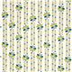 cream birch organic fabric with flower stems turquoise USA 2