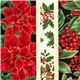 cream designer Christmas fabric poinsettia mistletoe 1