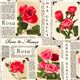 cream designer fabric roses in newspaper 1