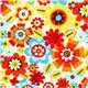 cream designer fabric with colourful flowers 1